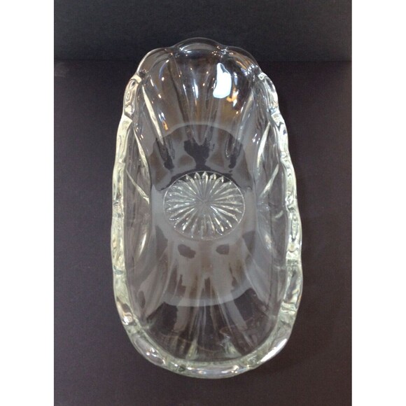 Vintage Clear Crystal Cut Glass Oval Relish Serving Dish Bowl Candy Nuts 8x4" - Picture 2 of 8